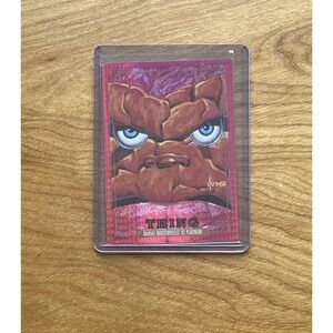 2024 Upper Deck Marvel Masterpieces '92 Platinum Thing #91 Red Prism 41/492 Card